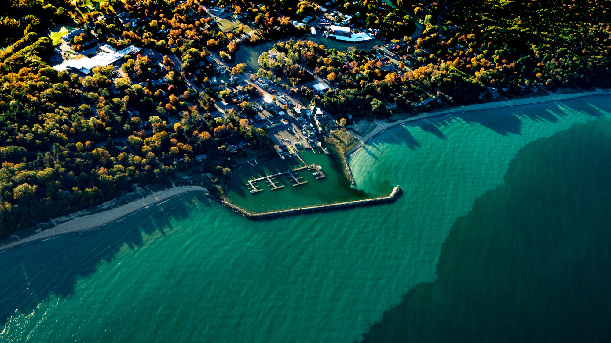 aerial view of leelanau by lala project
